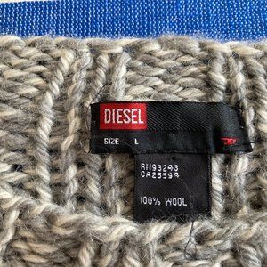 Vintage Diesel chunky grey/white wool sweater L